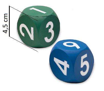 Dwie kostki z pianki - cyfry 1-9