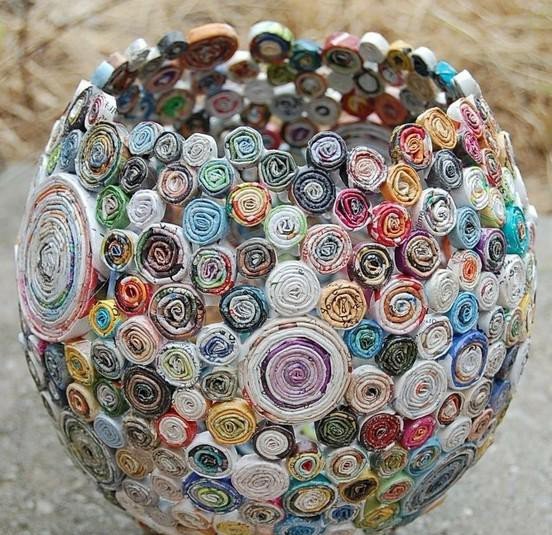 quilling - gazetowy lampion