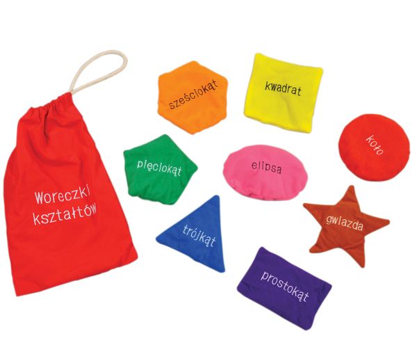 Woreczki z grocchem kształty do nauki nazw olorów