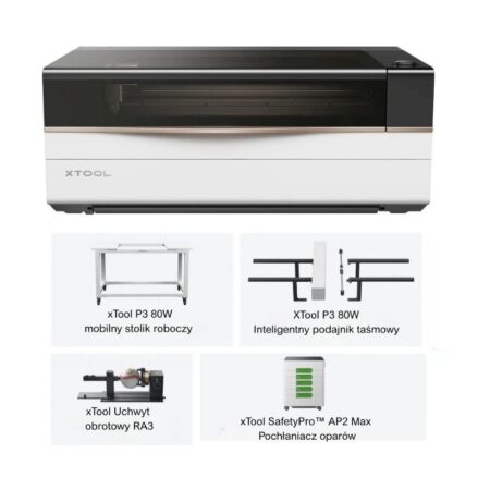 xTool P3 80W Grawerka laserowa i&nbsp;wycinarka – zestaw rozszerzony